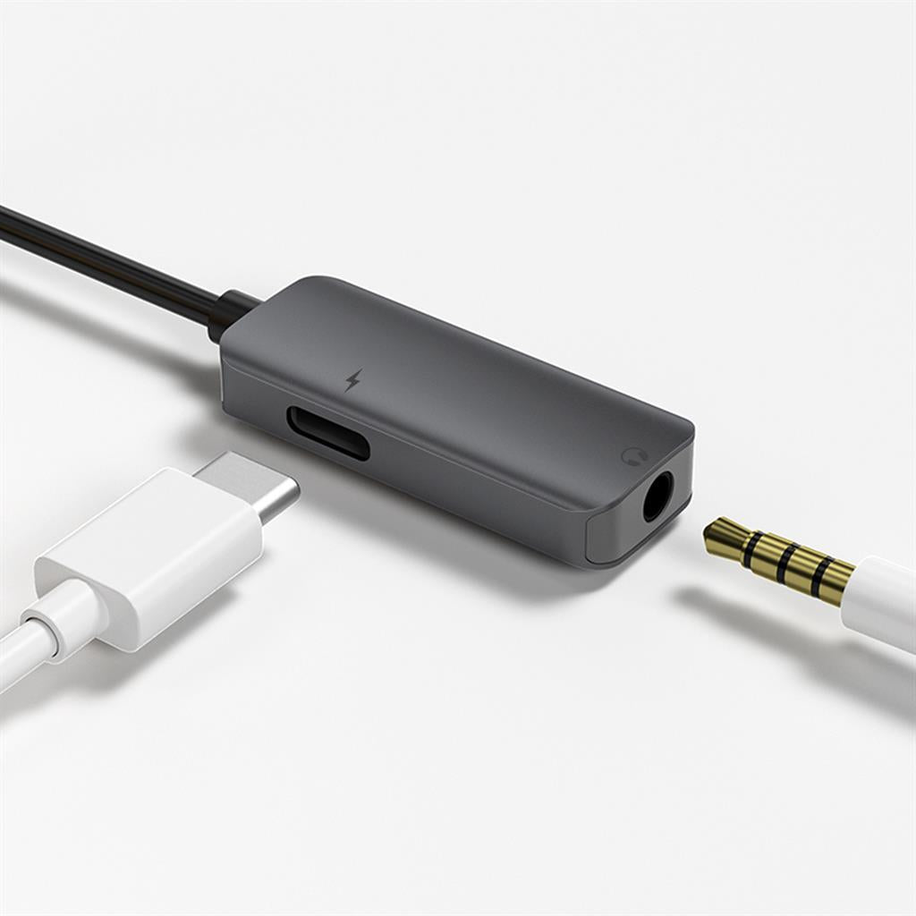 Аудио Адаптер USB-C за Samsung S21/20 Note 20/10, 4Smarts Splitter AUX 3.5mm, Черен (2)