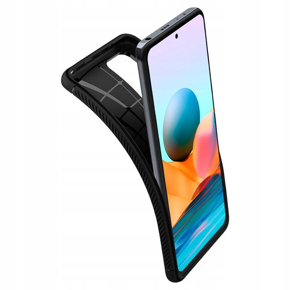 Противоударен Силиконов Калъф за Xiaomi Redmi Note 10 Pro/Max, Spigen Rugged Armor Case, Черен (3)