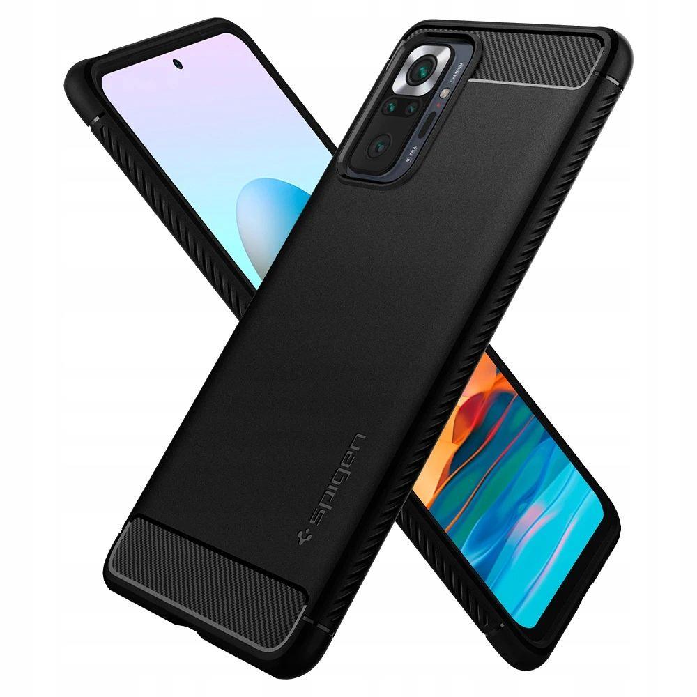 Противоударен Силиконов Калъф за Xiaomi Redmi Note 10 Pro/Max, Spigen Rugged Armor Case, Черен (2)