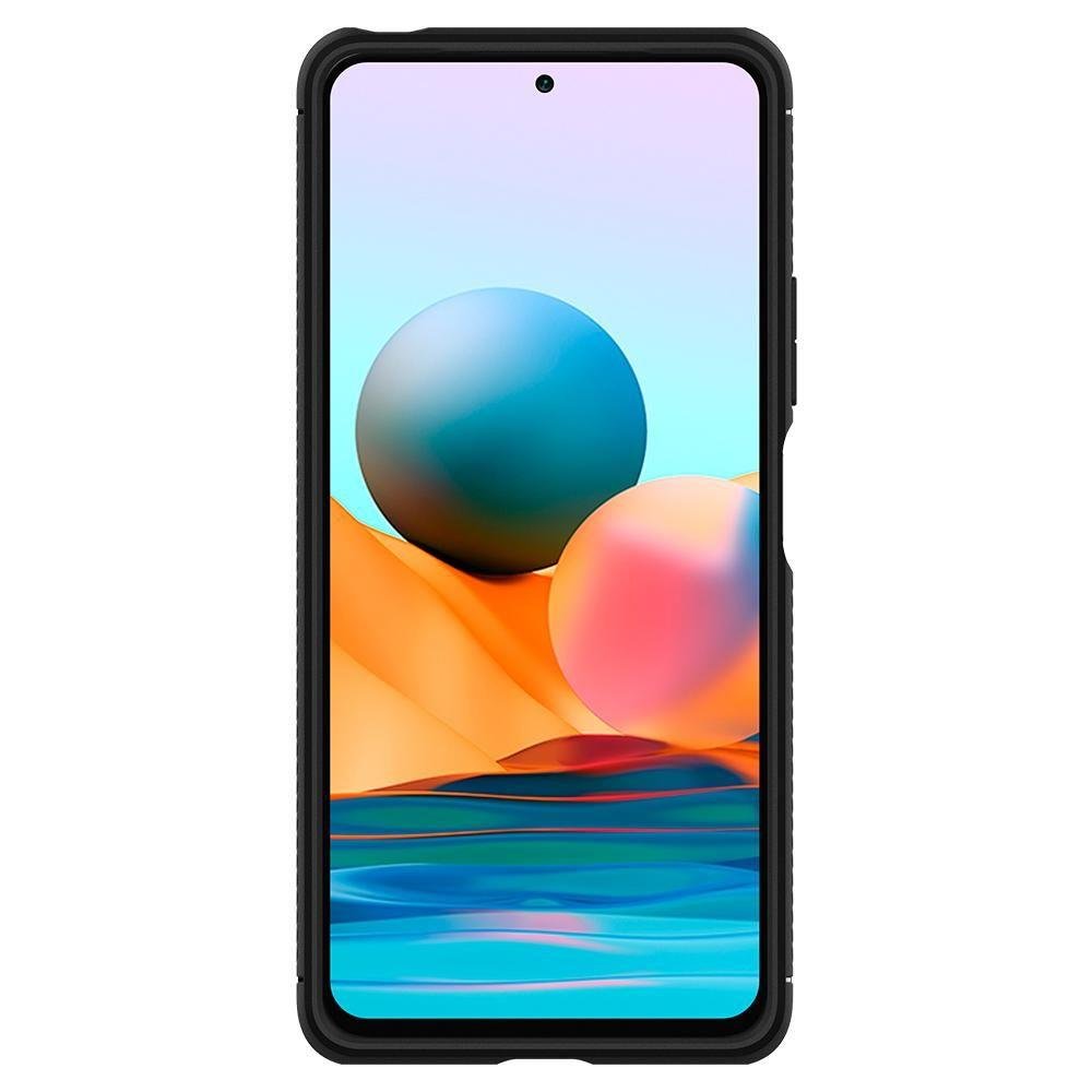 Противоударен Силиконов Калъф за Xiaomi Redmi Note 10 Pro/Max, Spigen Rugged Armor Case, Черен (5)