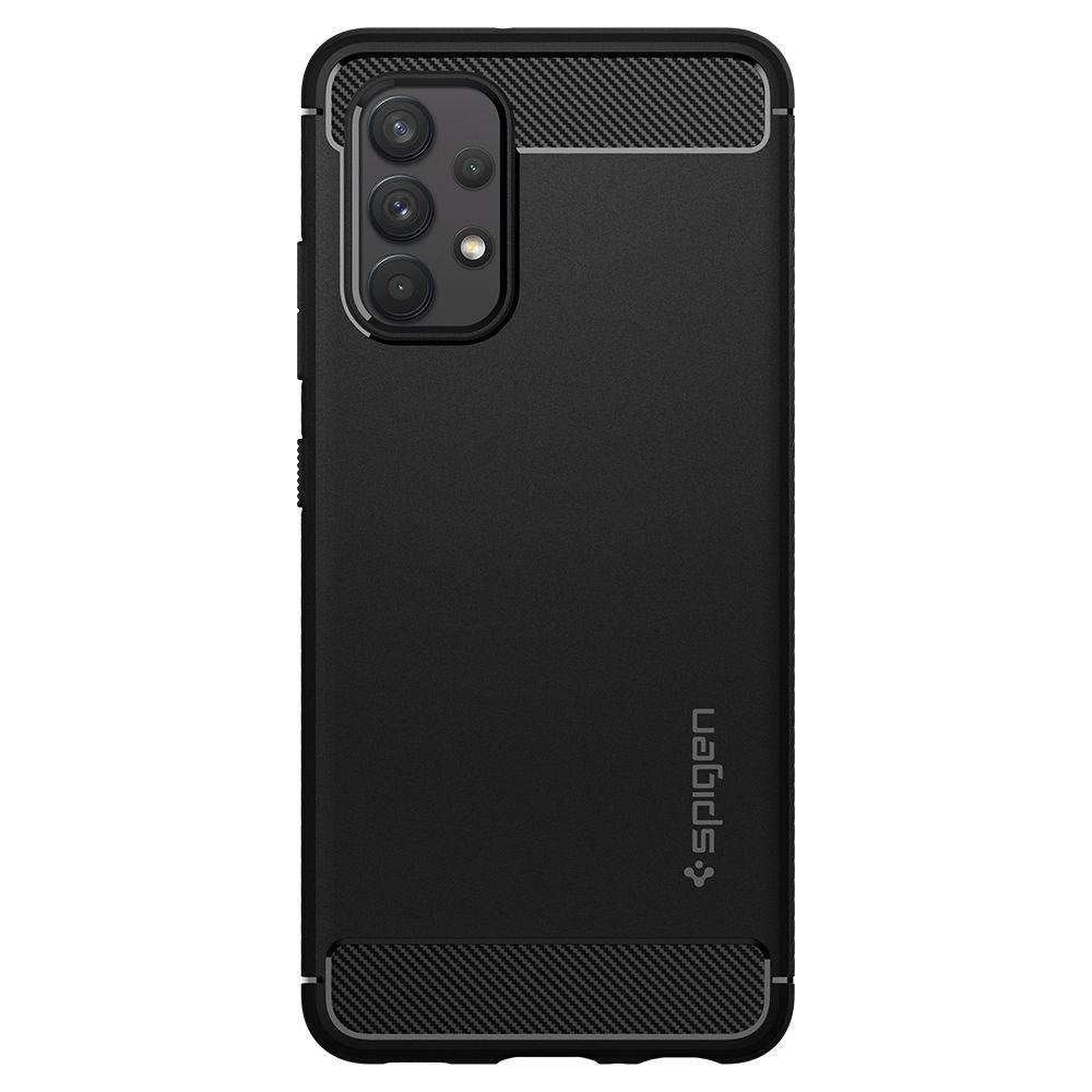 Противоударен Силиконов Калъф за Samsung A72, Spigen Rugged Armor Case, Черен (2)