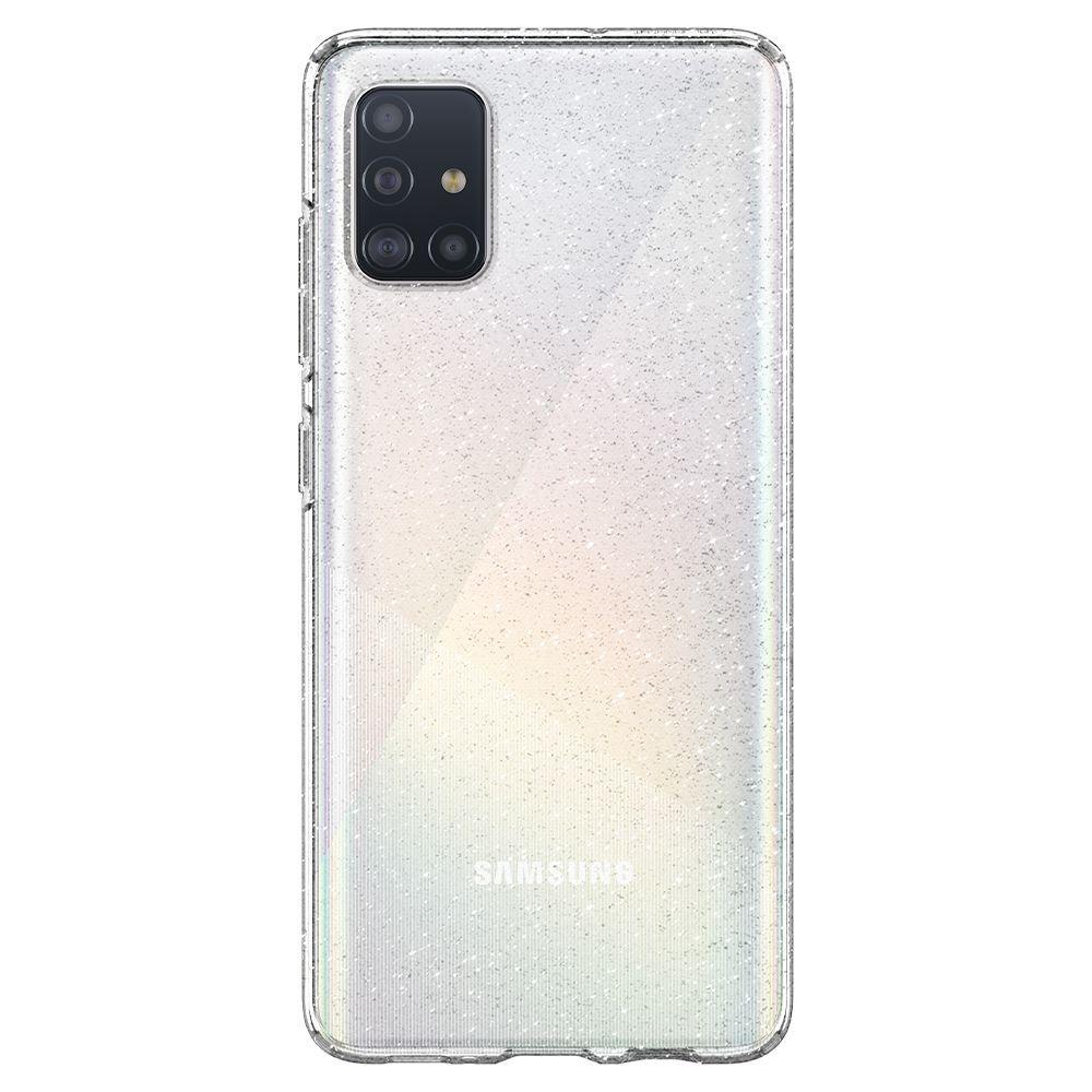 Противоударен Блестящ Калъф за Samsung A71, Spigen Liquid Crystal Glitter Quartz Case, Прозрачен (6)