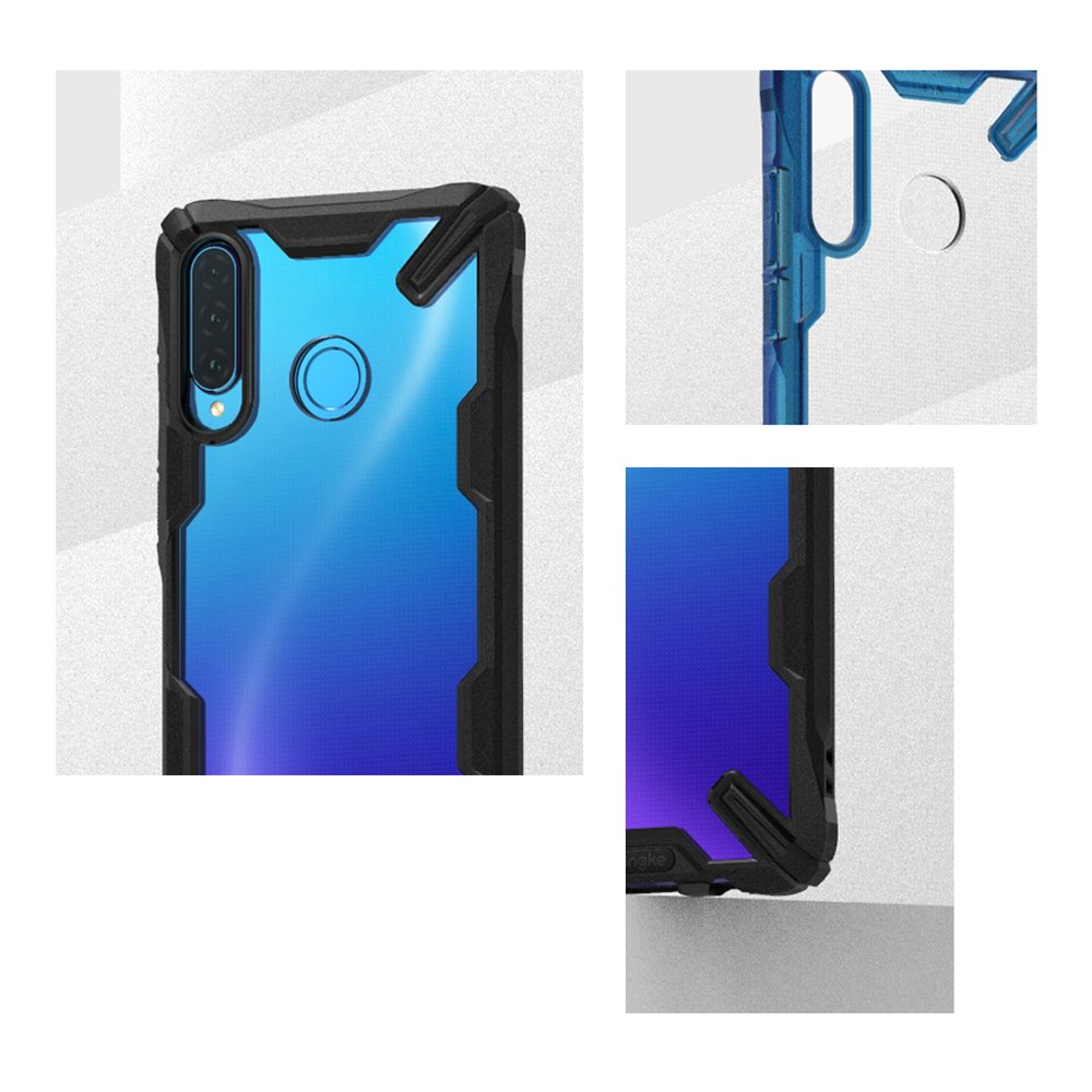 Противоударен Хибриден Калъф за Huawei P30 Lite, Ringke Fusion X Case, Черен (3)