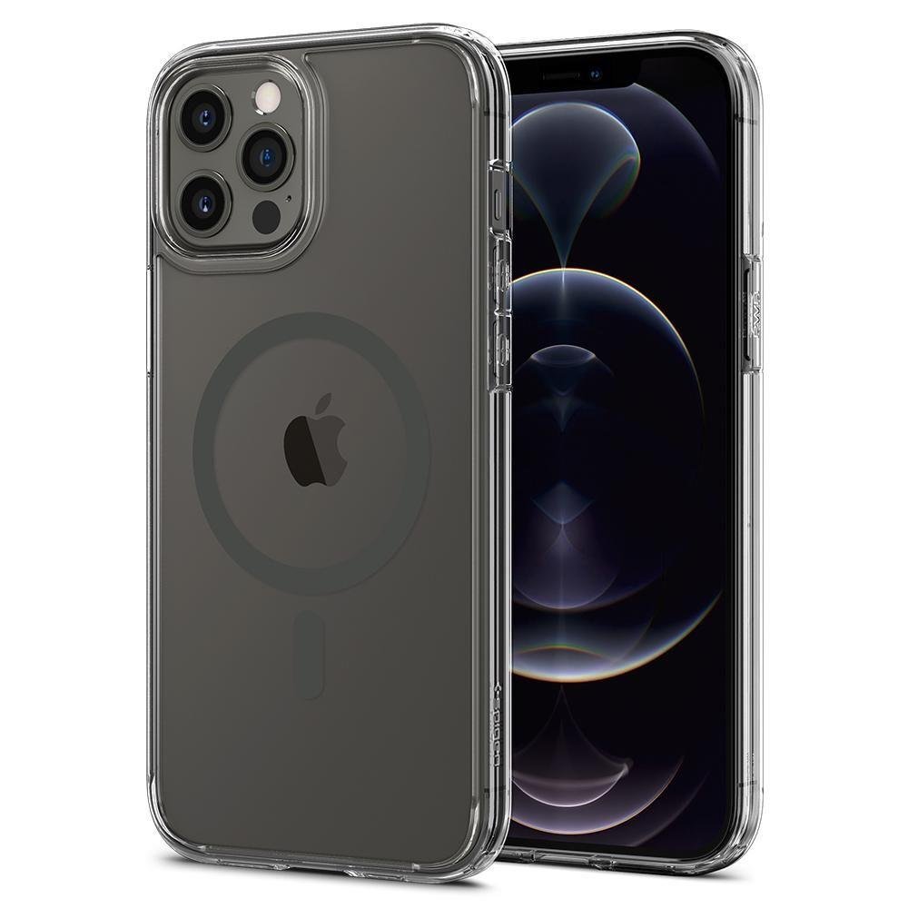 Magsafe Противоударен Калъф за iPhone 12 Pro Max, Spigen Ultra Hybrid Case, Сив (2)