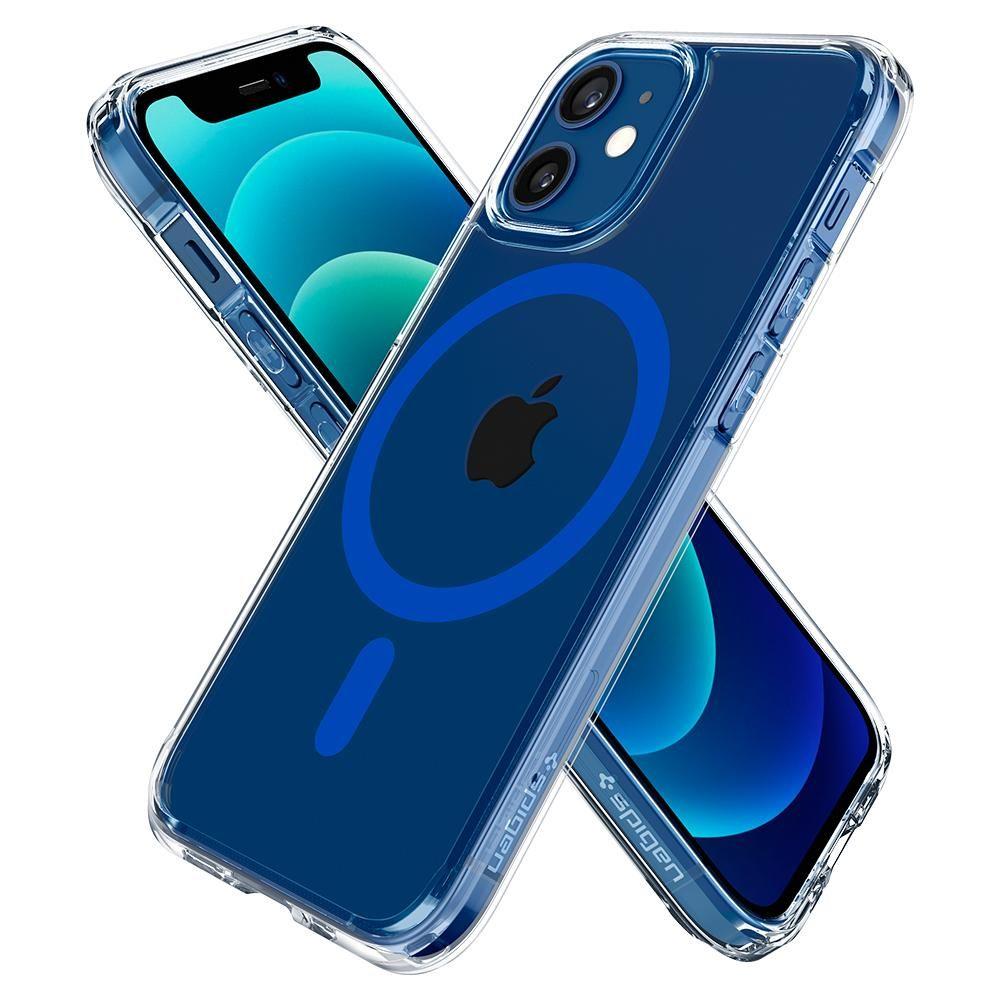 Magsafe Противоударен Калъф за iPhone 12 Mini, Spigen Ultra Hybrid Case, Син (2)