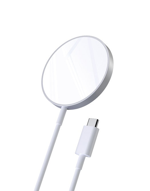 Безжично Магнитно Зарядно за iPhone, Choetech Magsafe Wireless Pad 15w, Бял (7)