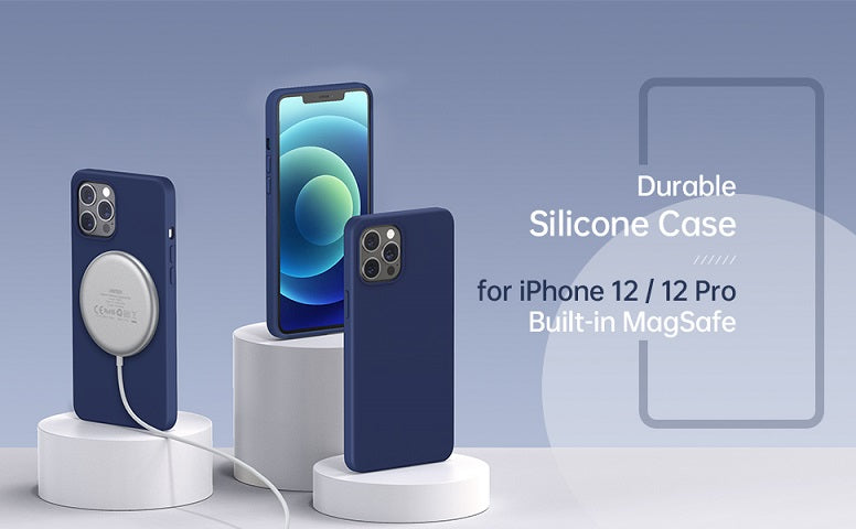 Magsafe Силиконов Калъф за iPhone 12/Pro, Choetech Magnetic Case, Тъмно Син (4)