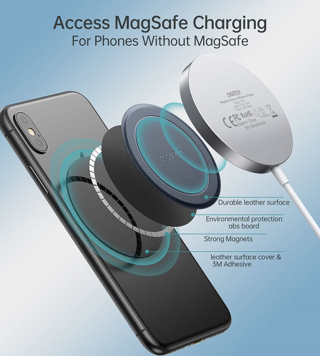 Magsafe Адаптер-Пластина за iPhone, Choetech Magnetic Metal Plate, Черен (3)