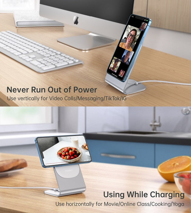 Поставка за MagSafe Зарядно, Choetech Stand, Сребрист (3)