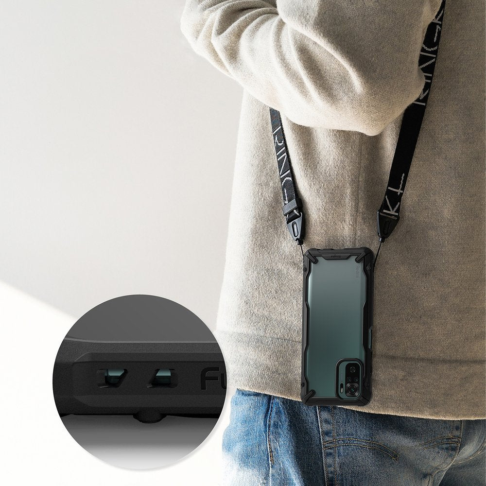 Противоударен Хибриден Калъф за Xiaomi Redmi Note 10/10S, Ringke Fusion X Case, Черен (3)