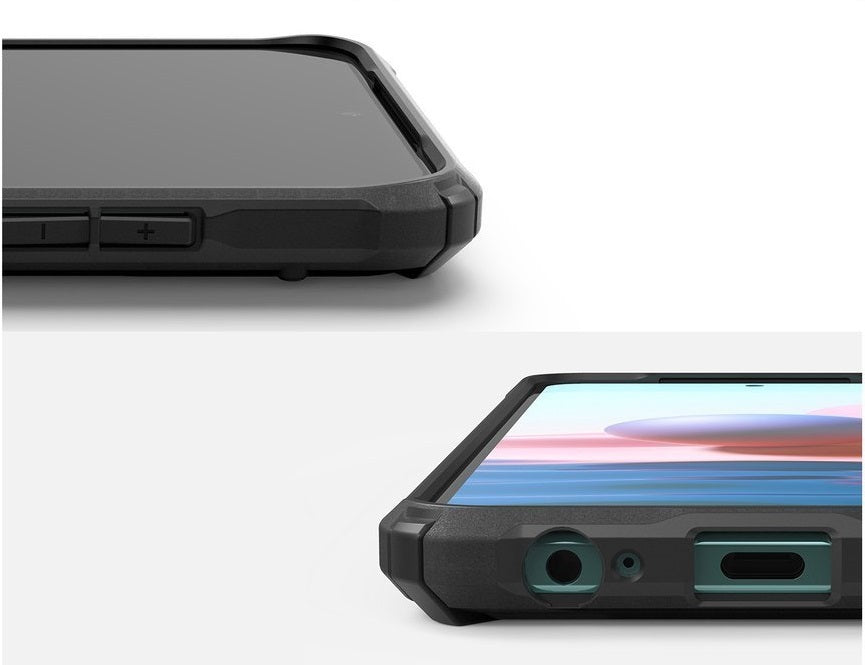 Противоударен Хибриден Калъф за Xiaomi Redmi Note 10/10S, Ringke Fusion X Case, Черен (2)
