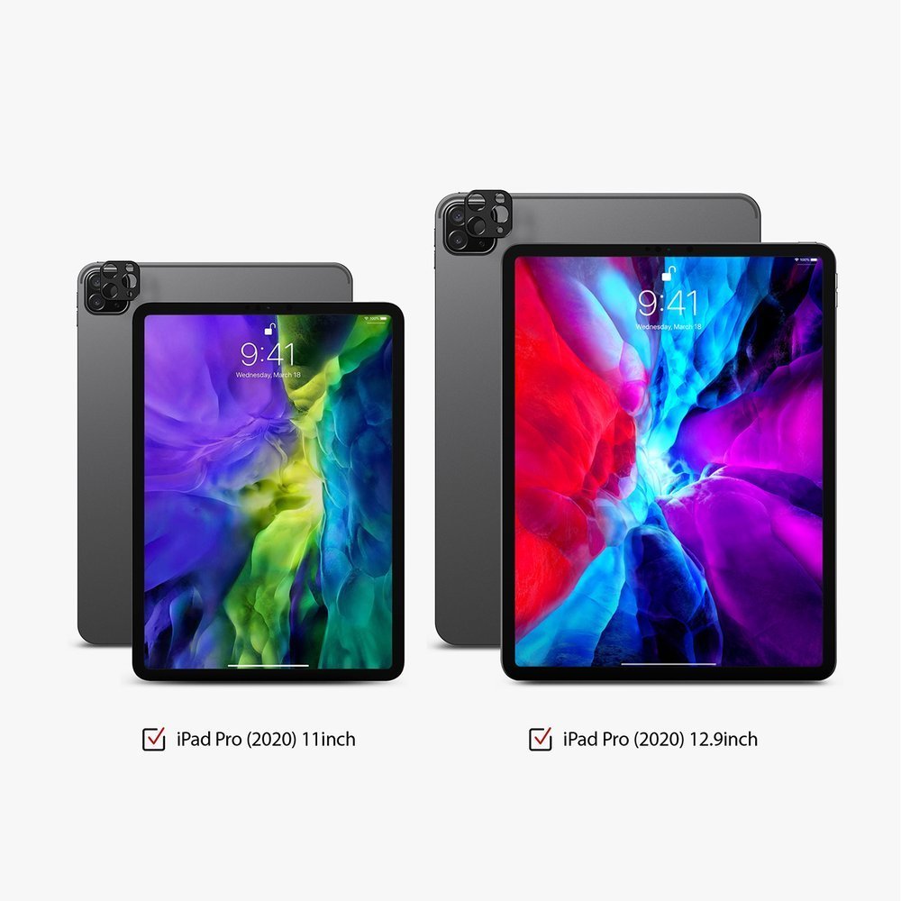 Удароустойчив Протектор за Камерата на iPad Pro 12.9" и 11", Full Cam Glass, Черен (2)