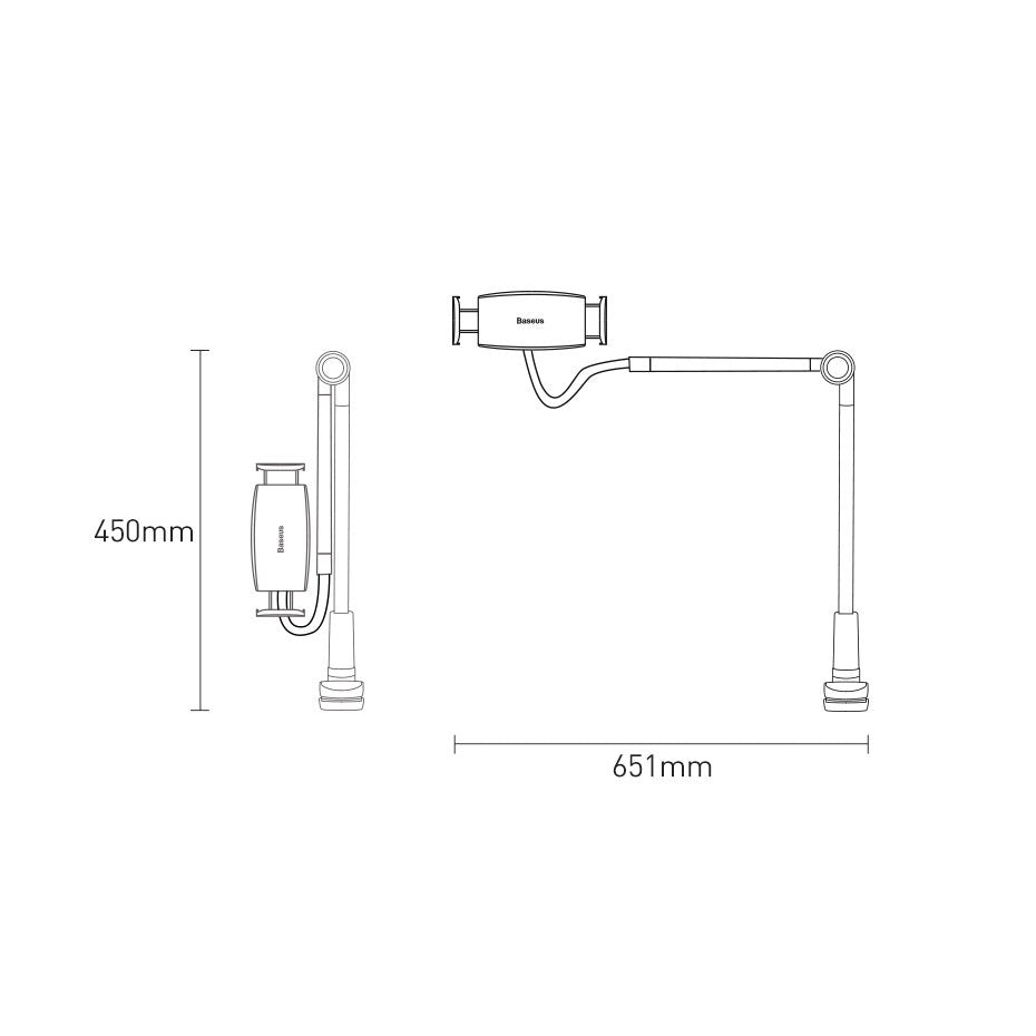 Подвижна Стойка за Таблети и Смартфони, Baseus Adjustment Holder, Черен (7)
