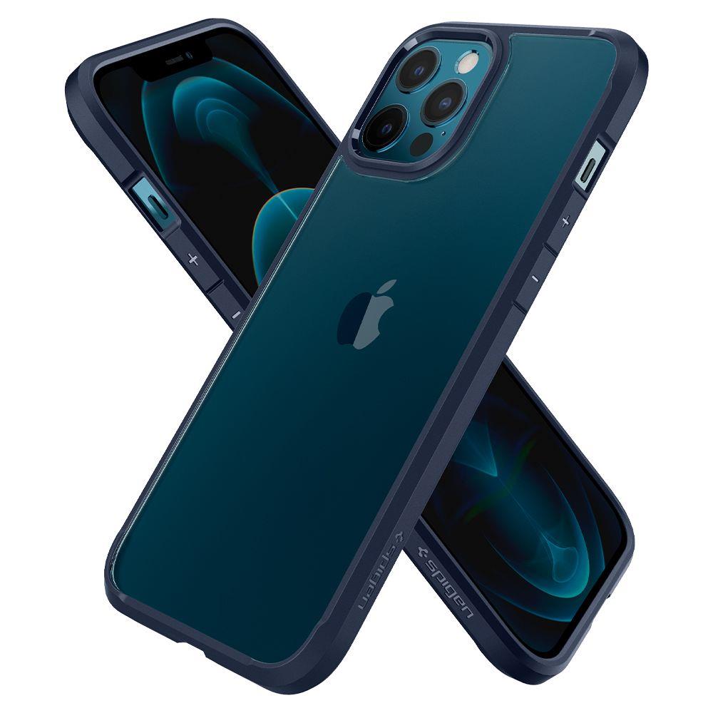 Противоударен Хибриден Калъф за iPhone 12/Pro, Spigen Ultra Hybrid Case, Син (2)