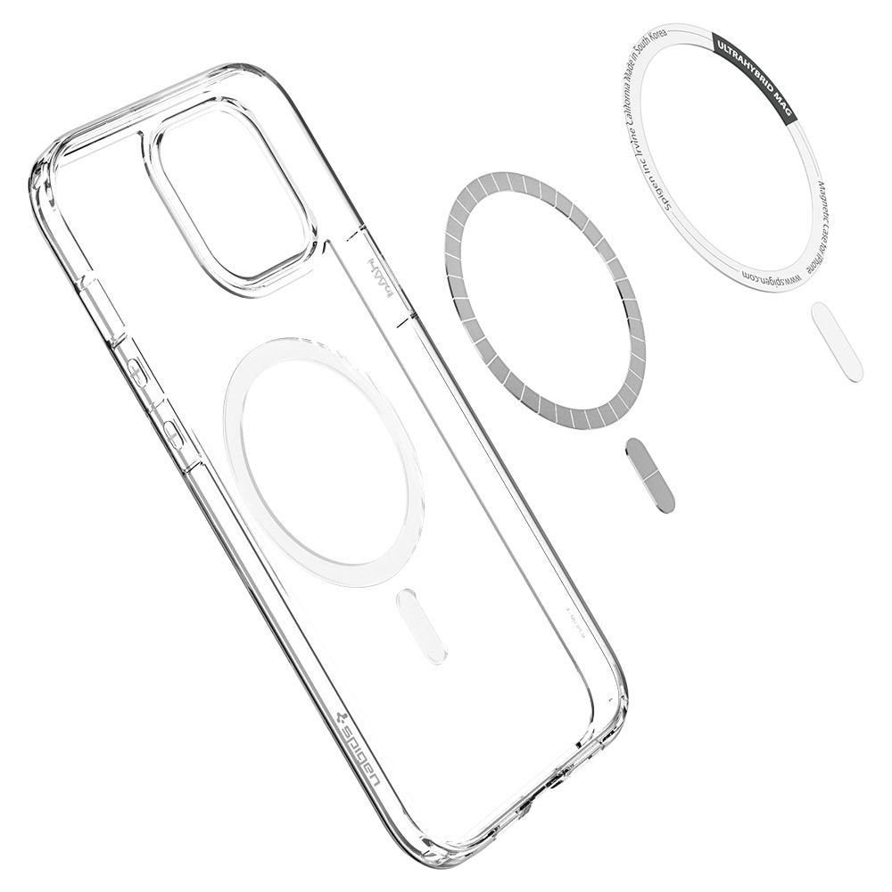Magsafe Противоударен Калъф за iPhone 12/Pro, Spigen Ultra Hybrid Case, Бял (3)