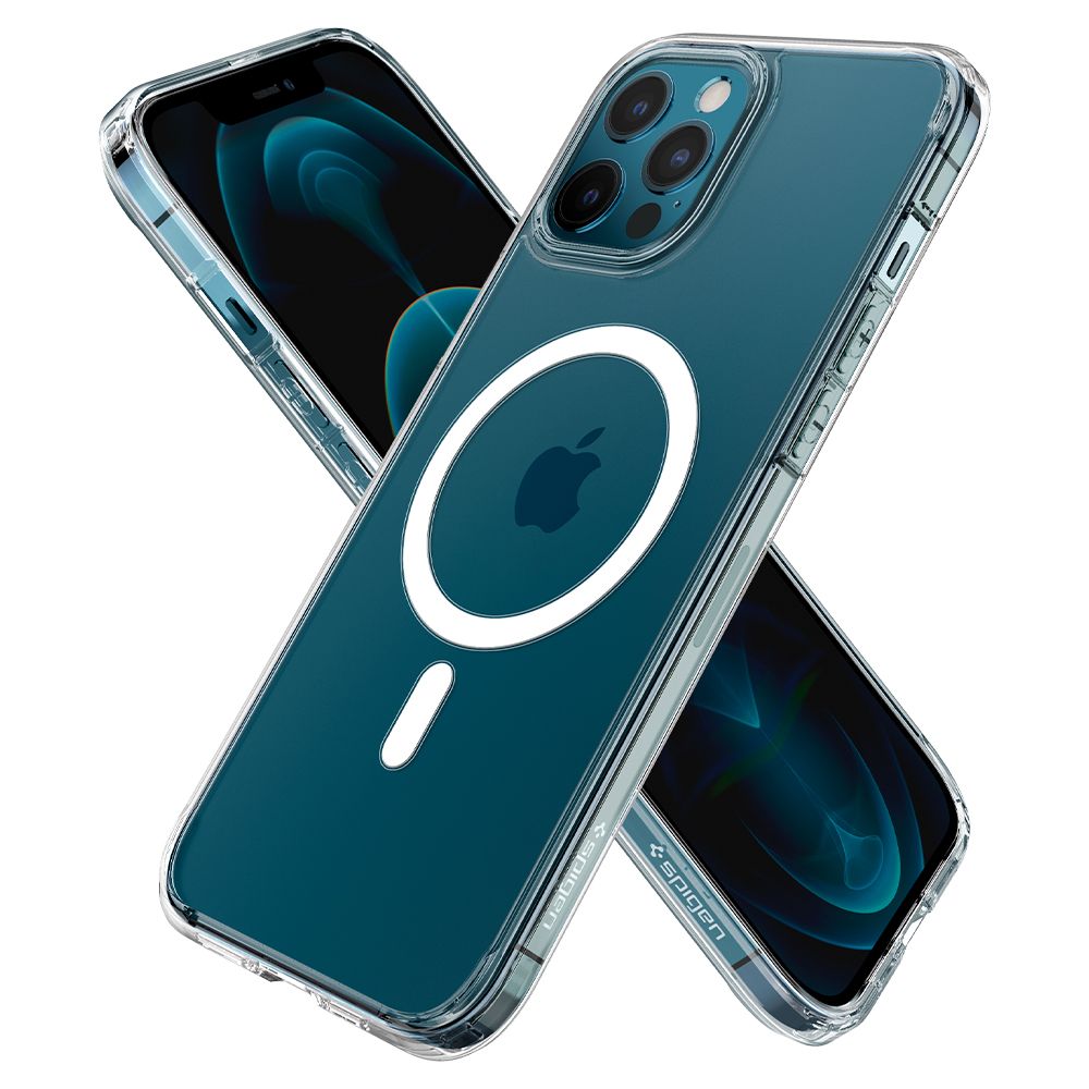 Magsafe Противоударен Калъф за iPhone 12/Pro, Spigen Ultra Hybrid Case, Бял (2)