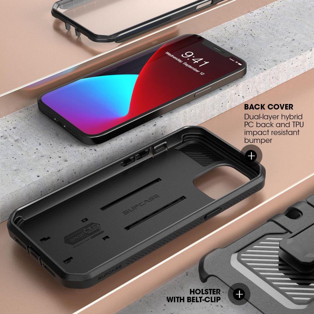 Противоударен Хибриден Калъф за iPhone 12 Pro Max, Supcase Unicorn Beetle Pro, Черен (3)