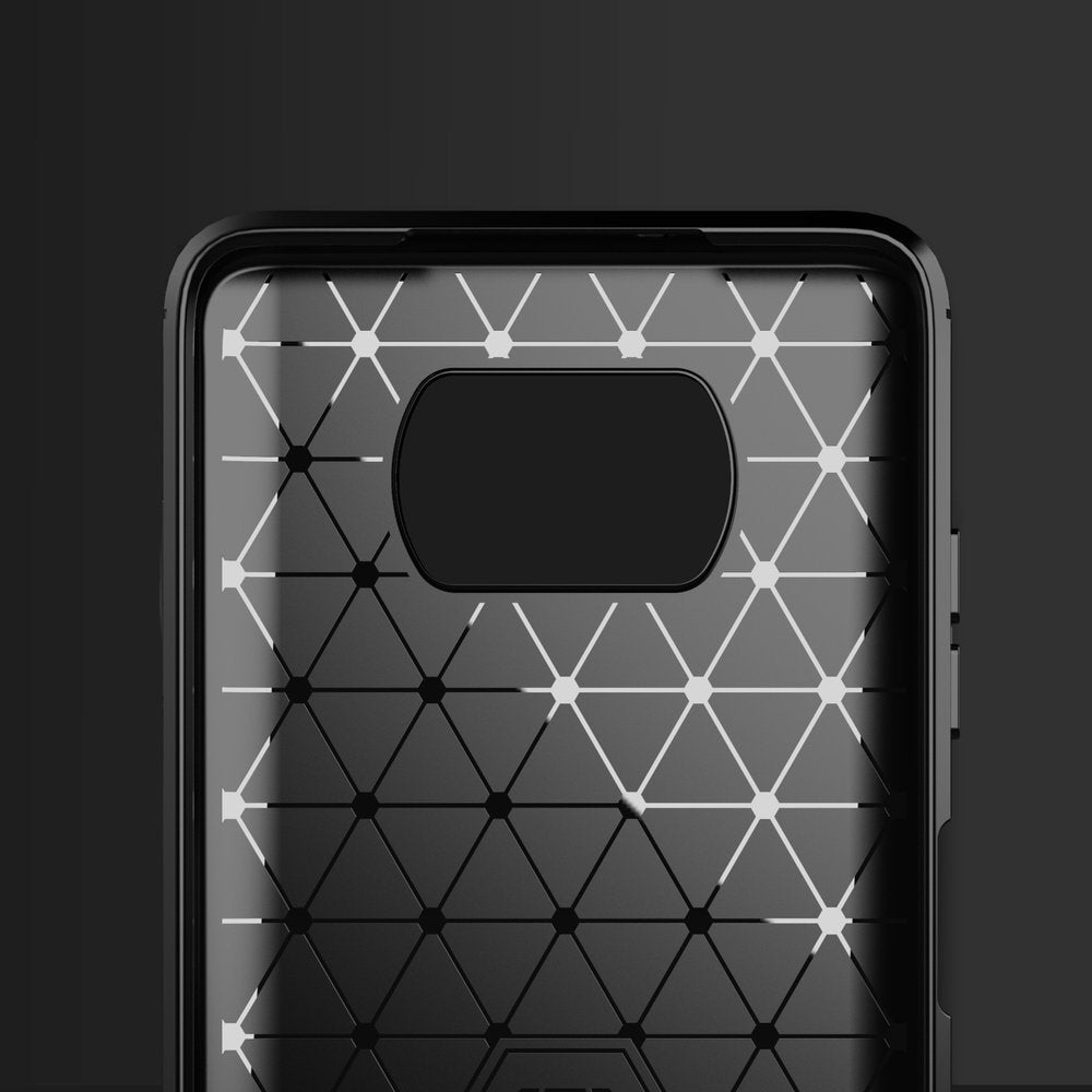 Противоударен Силиконов Калъф за Xiaomi Poco X3, Forcell Carbon Case, Черен (5)