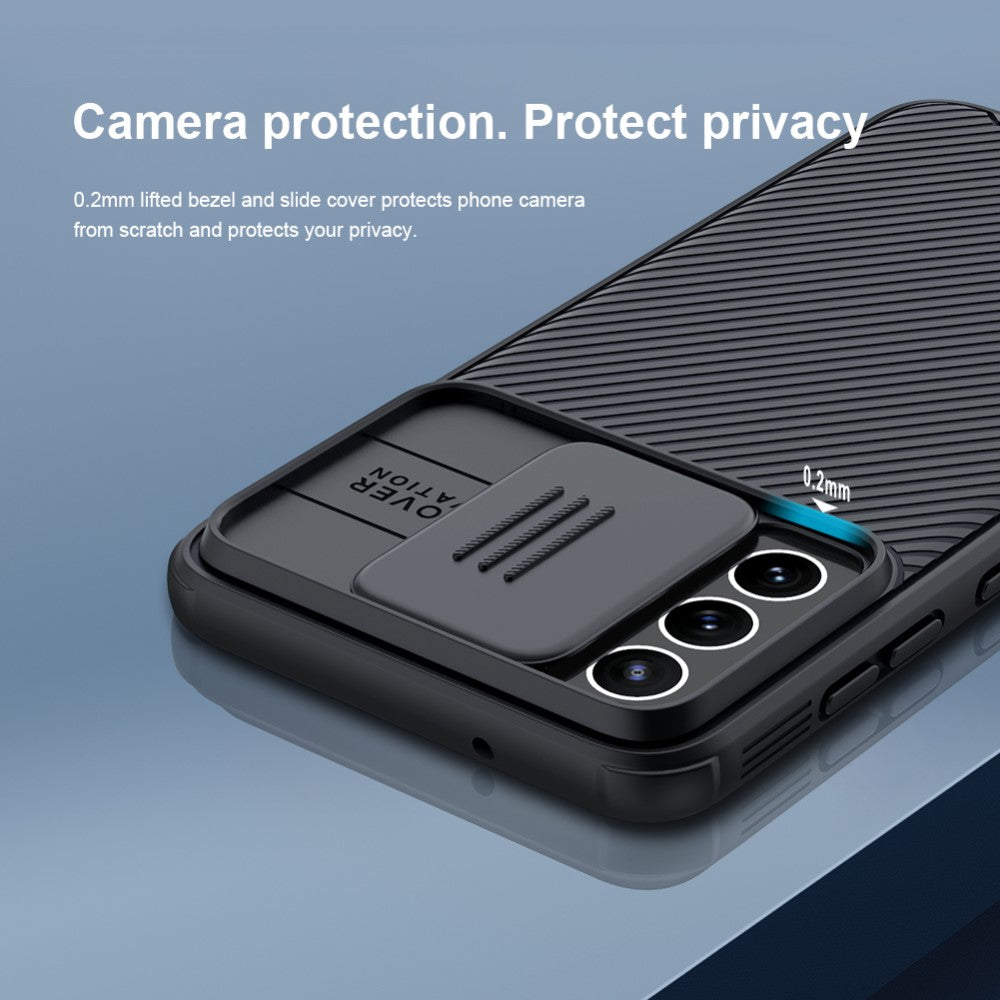 Калъф с Плъзгач за Камера за Samsung S21 FE, Nillkin CamShield Case, Черен (2)
