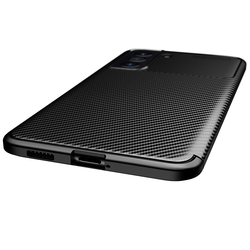 Силиконов Калъф за Samsung S21 FE, New Carbon Case, Черен (3)