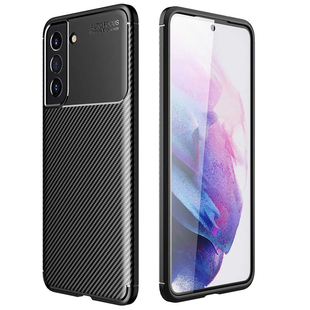 Силиконов Калъф за Samsung S21 FE, New Carbon Case, Черен