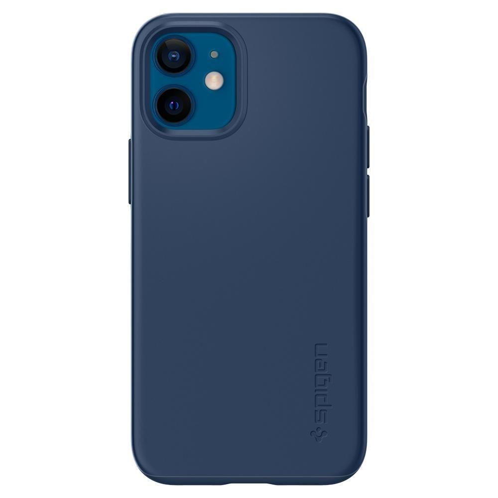 Противоударен Калъф за iPhone 12 Mini, Spigen Thin Fit Case, Син (2)