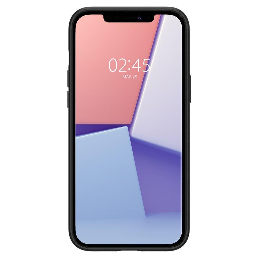 Противоударен Калъф за iPhone 12/Pro, Spigen Thin Fit Case, Черен (4)