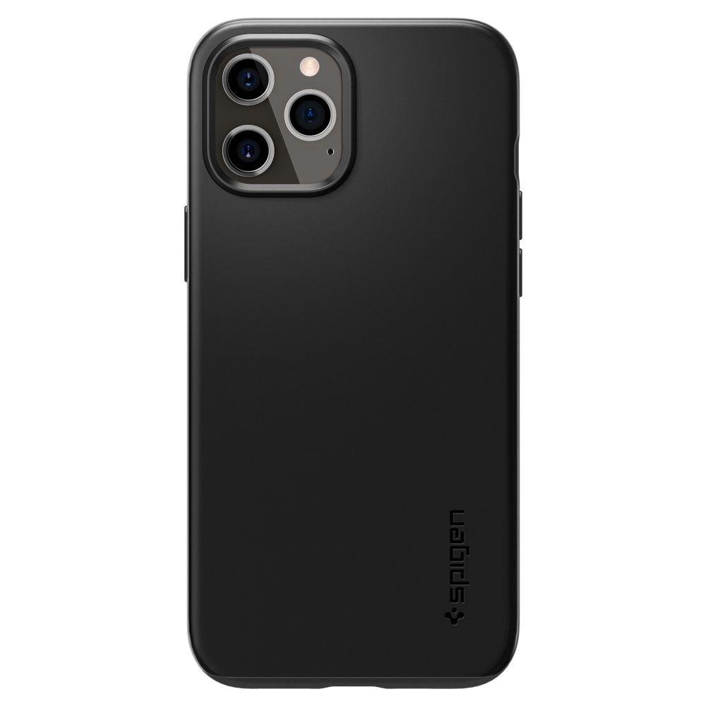 Противоударен Калъф за iPhone 12 Pro Max, Spigen Thin Fit Case, Черен