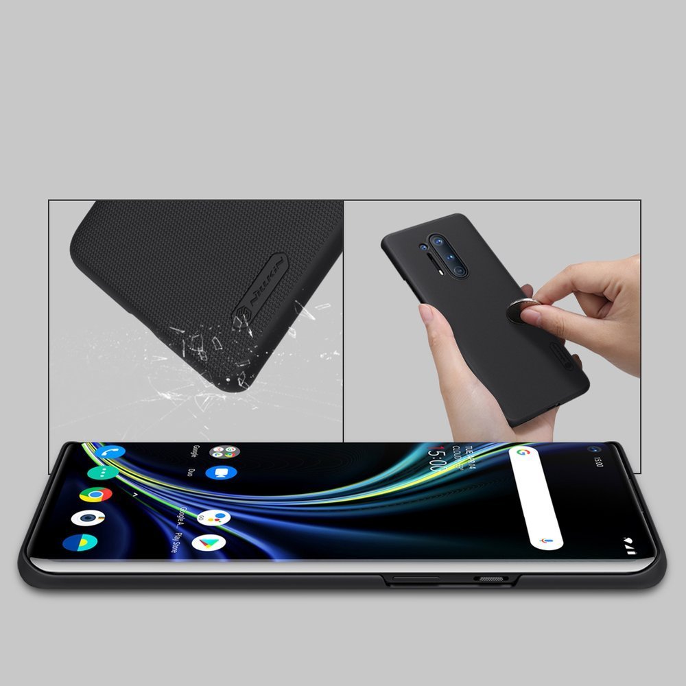 Калъф с Поставка за Oneplus 8 Pro, Nillkin Super Frosted Case, Черен (4)
