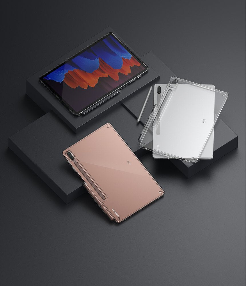 Противоударен Хибриден Калъф за Samsung Tab S8 Plus/ S7 Plus/ S7 FE Book, Ringke Fusion X Case, Черен (8)