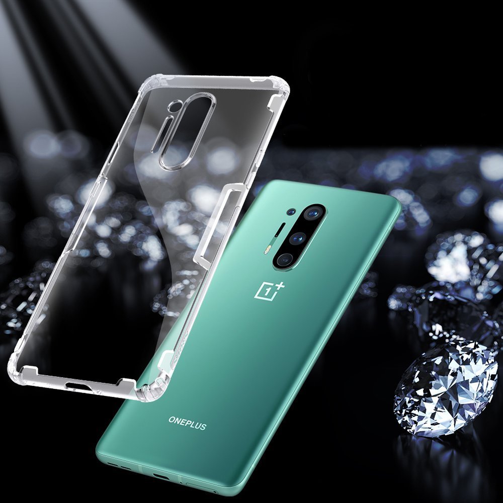 Противоударен Силиконов Калъф за Oneplus 8 Pro, Nillkin Shockproof Case, Прозрачен (5)