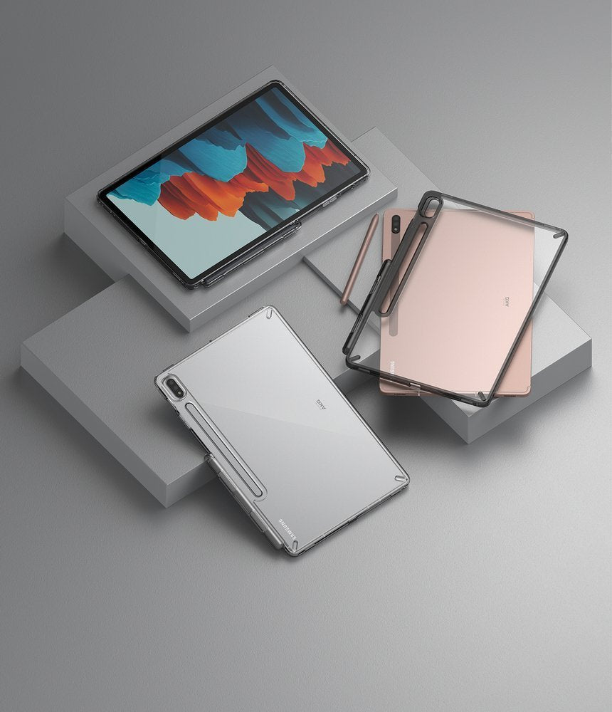 Противоударен Хибриден Калъф за Samsung Tab S8/ S7, Ringke Fusion X Case, Черен (6)