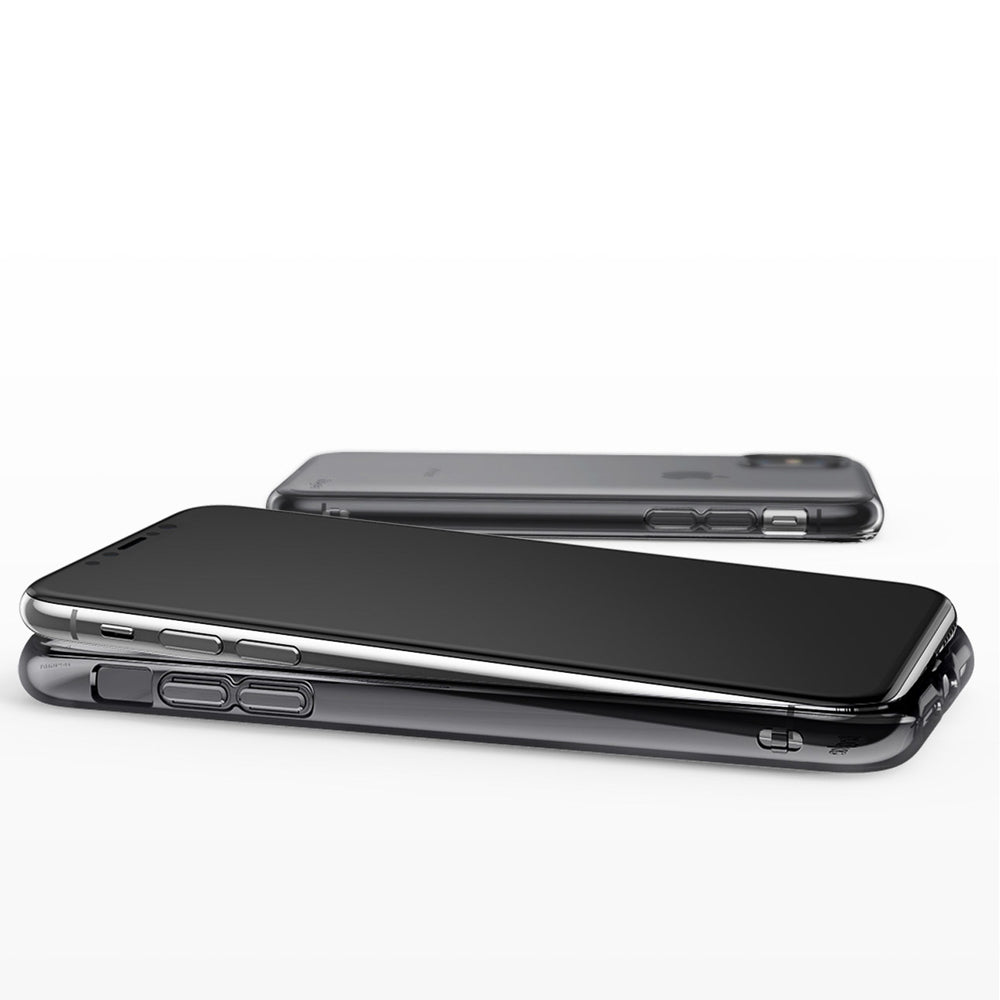 Противоударен Силиконов Калъф за iPhone XS/X, Полупрозрачен, Ringke Air Case, Черен (3)