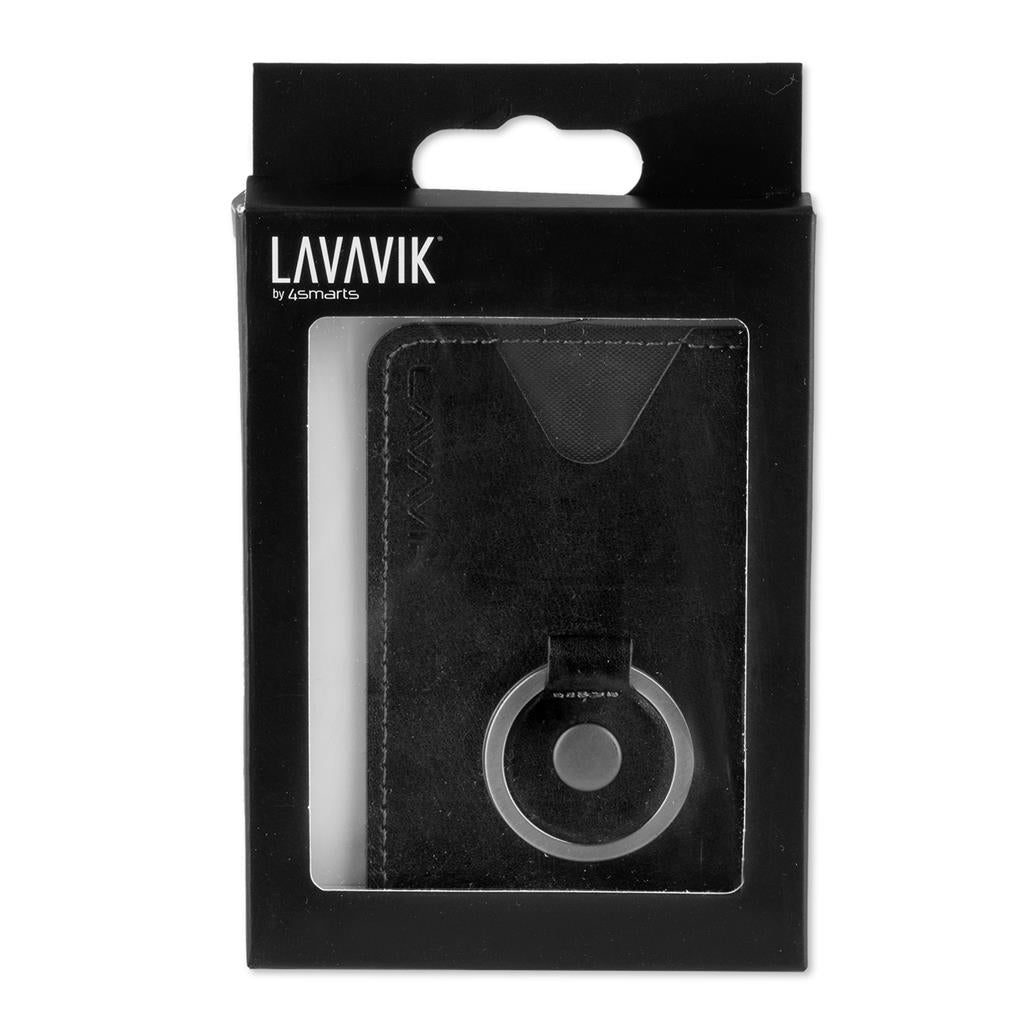 Джоб за Карти с Ring Стойка за Телефон, Lavavik Case, Черен (3)
