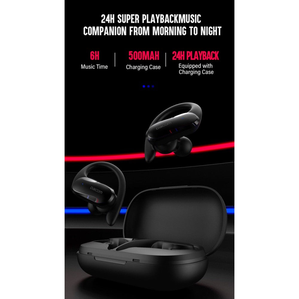 Спортни Безжични Слушалки, Dacom Athlete Earhook Handsfree Bluetooth, Черен (4)