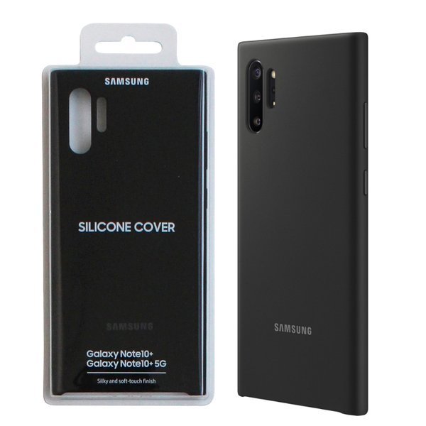 Оригинален Силиконов Калъф за Samsung Note 10 Plus Silicone Cover Case Ef-Pn975tbe, Черен (4)