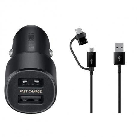 Бързо Зарядно за Кола за Samsung S10/9/8 и Note 9/8 12v Fast Charger&Cable EP-L1100WBE, Черен