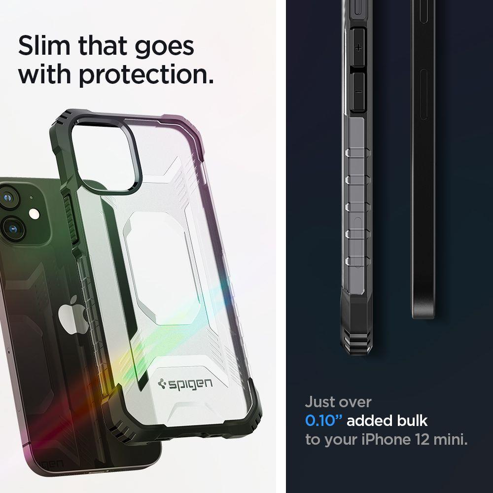 Противоударен Хибриден Калъф за iPhone 12 Mini, Spigen Nitro Force Case, Черен (2)