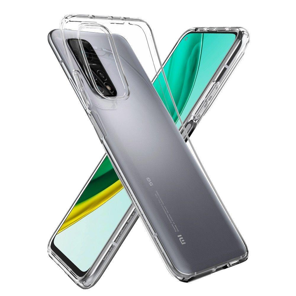 Противоударен Силиконов Калъф за Xiaomi Mi 10T/Pro, Spigen Liquid Crystal Case, Прозрачен (2)