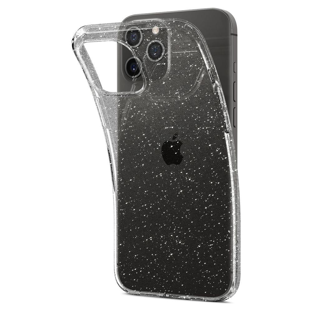 Противоударен Блестящ Калъф за iPhone 12 Pro Max, Spigen Liquid Crystal Glitter Quartz Case, Прозрачен (5)