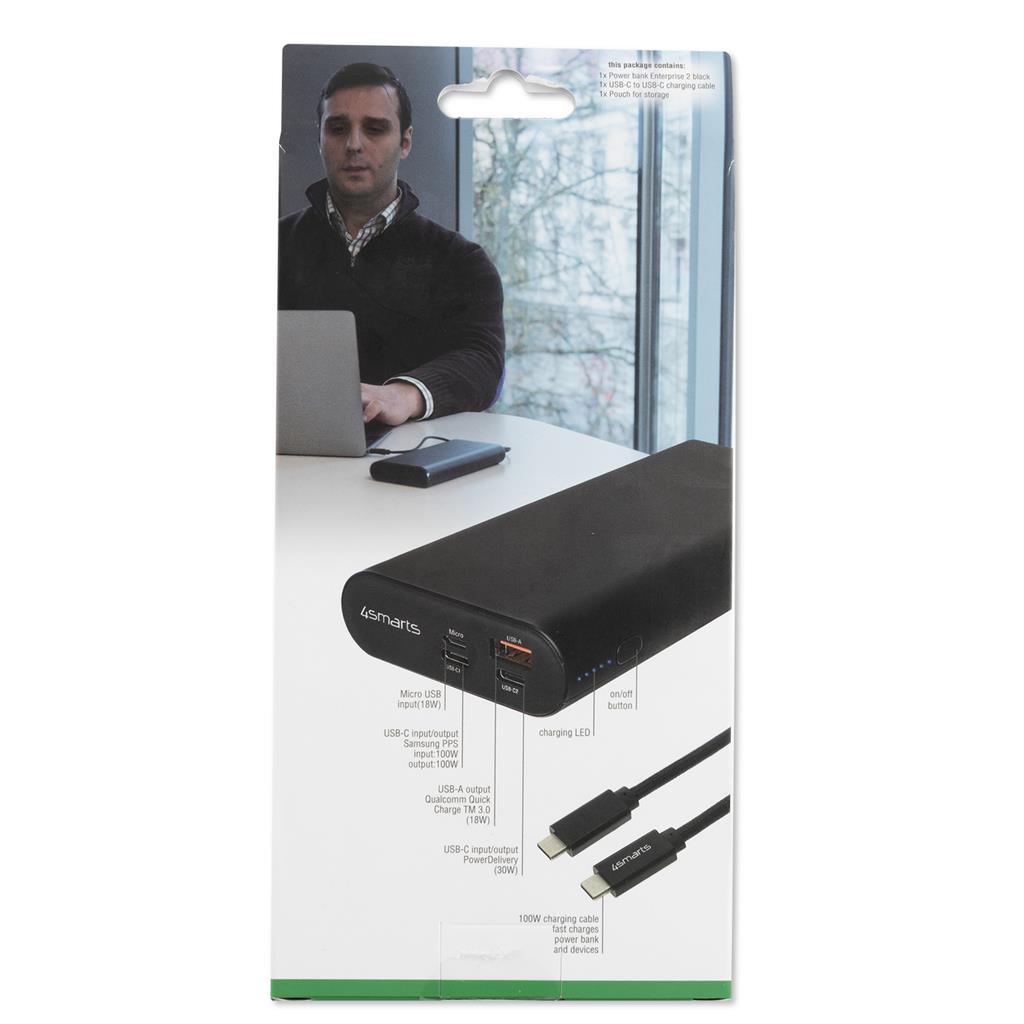Външна Батерия, 4Smarts Power Bank Graphene PD/QC3.0 130w 20000mAh, Черен (5)