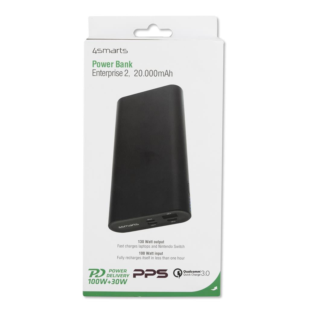 Външна Батерия, 4Smarts Power Bank Graphene PD/QC3.0 130w 20000mAh, Черен (6)
