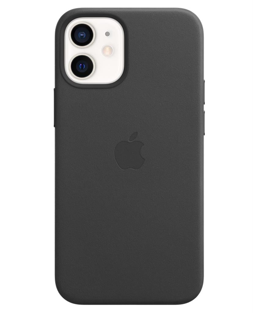 Оригинален Кожен Калъф за Apple iPhone 12 Mini, Leather Magsafe Case MHKA3ZM/A, Черен (3)