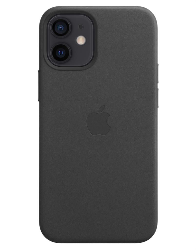 Оригинален Кожен Калъф за Apple iPhone 12 Mini, Leather Magsafe Case MHKA3ZM/A, Черен (4)