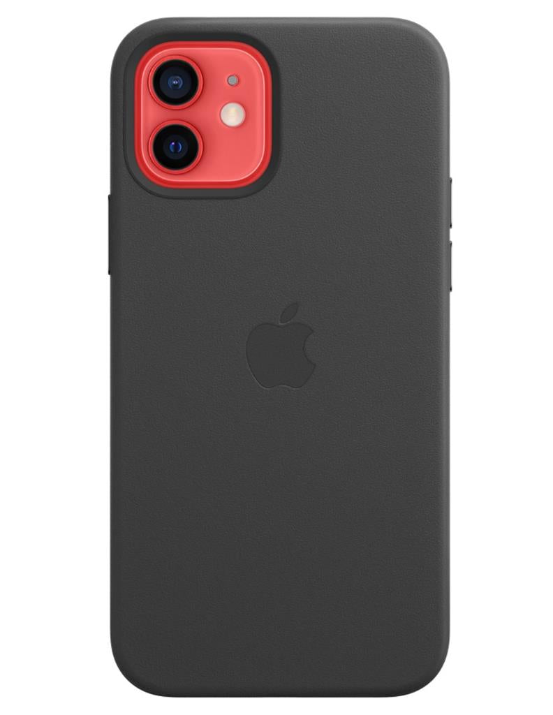 Оригинален Кожен Калъф за Apple iPhone 12/Pro, Leather Magsafe Case MHKG3ZM/A, Черен (5)