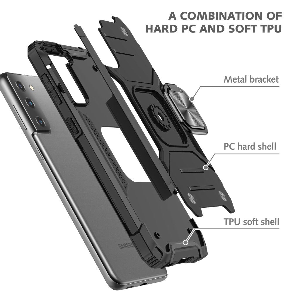 Калъф със Стойка-Пръстен за Samsung S21 Plus, Armor Style Case, Черен (7)