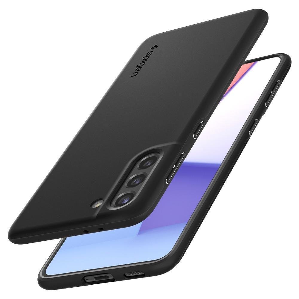 Противоударен Калъф за Samsung S21 Plus, Spigen Thin Fit Case, Черен (3)