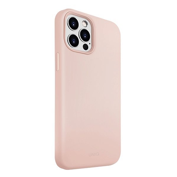 Силиконов Калъф за iPhone 12/Pro, Uniq Lino Hue Case, Розов (2)