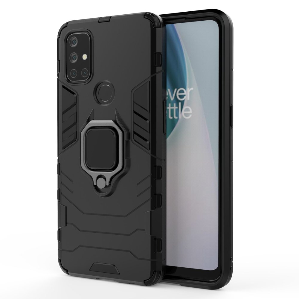 Калъф със Стойка-Пръстен за Oneplus Nord N100, Kickstand Armor Case, Черен (2)