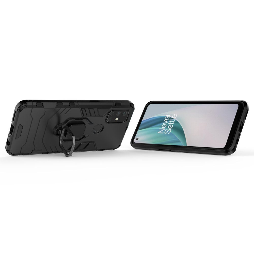 Калъф със Стойка-Пръстен за Oneplus Nord N100, Kickstand Armor Case, Черен (4)